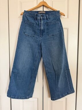 J Crew Point Sur Women's Wide-Leg Patch Pocket Jeans